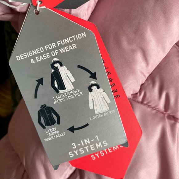 NWt 18 plus 18p 18.5 FREE COUNTRY 3 in 1 LONG winter coat jacket puffer 3in1 kid - Picture 7 of 12